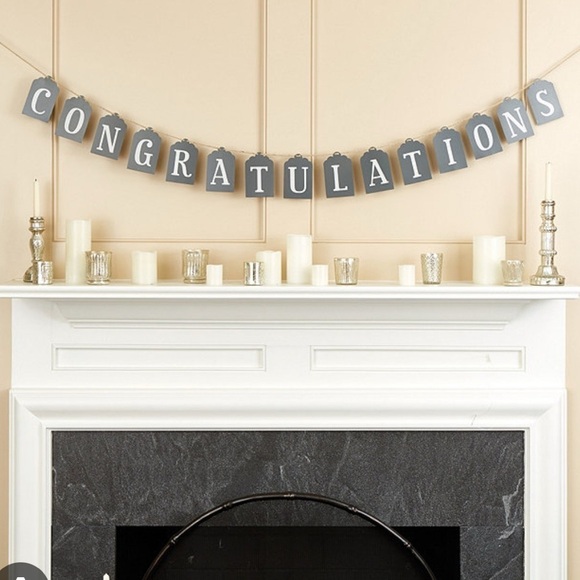 Ballard Designs Congratulations Outdoor Celebration Metal and Jute Banner - Picture 1 of 1
